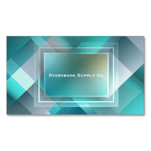 Carte De Visite Magnétique Moderne Abstrait Géométrique Calque de Teal