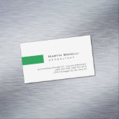 Carte De Visite Magnétique Moderne Blanc Vert Simple Consultant (In Situ)