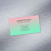 Carte De Visite Magnétique Moderne Design Rose & Vert Gradient Personnalisabl (In Situ)