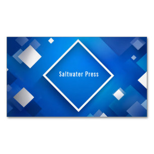 Carte De Visite Magnétique Moderne géométrique Entreprise Bleu & Argent