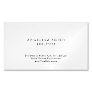 Carte De Visite Magnétique Moderne minimaliste blanc professionnel