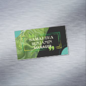 Carte De Visite Magnétique Moderne professionnel classique vert noir élégant (In Situ)