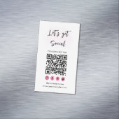 Carte De Visite Magnétique Moderne rose Connectez-vous avec nous QR Code Médi (In Situ)