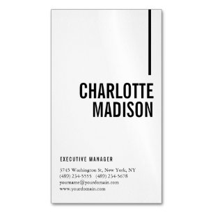 Carte De Visite Magnétique Moderne Simple Blanc Tendance Minimaliste Simple