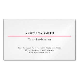 Carte De Visite Magnétique Moderne Simple Minimaliste Blanc Rouge Professionn