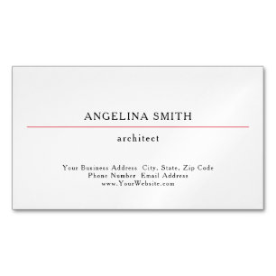 Carte De Visite Magnétique Moderne Simple Minimaliste Blanc Rouge Professionn