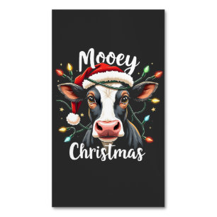 Carte De Visite Magnétique Moey Noël Funny Xmas Vache Amateurs de bétail
