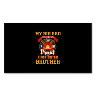 Carte De Visite Magnétique Mon Gros Bro A Ton Arrière Fier Frère Pompier