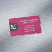 Carte De Visite Magnétique Monogramme | Cuir rose et Patch (In Situ)