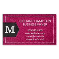 Monogramme | Cuir rose pointillé et collier