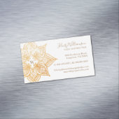 Carte De Visite Magnétique Monogramme de fleur Mandala Lotus Gold (In Situ)