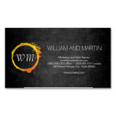 Carte De Visite Magnétique Monogramme de script (devant)