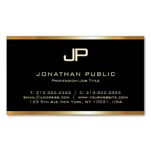 Carte De Visite Magnétique Monogramme Gold personnalisé Modèle moderne Luxu