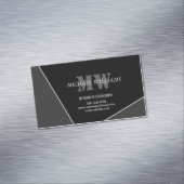Carte De Visite Magnétique Monogramme gris noir artistique moderne (In Situ)