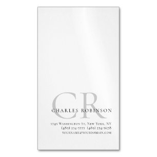 Carte De Visite Magnétique Monogramme minimaliste moderne personnalisable mod