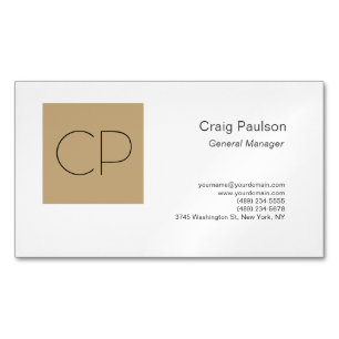 Carte De Visite Magnétique Monogramme minimaliste moderne simple tendance