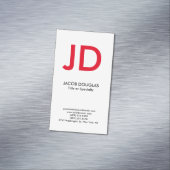 Carte De Visite Magnétique Monogramme moderne moderne gris gris gris gris (In Situ)