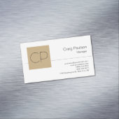 Carte De Visite Magnétique Monogramme noir et blanc tendance (In Situ)