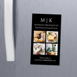 Carte De Visite Magnétique Monogramme ou ajouter logo 4 photos