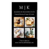 Carte De Visite Magnétique Monogramme ou ajouter logo 4 photos (devant Vertical)