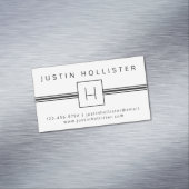 Carte De Visite Magnétique Monogramme professionnel moderne classique blanc e (In Situ)