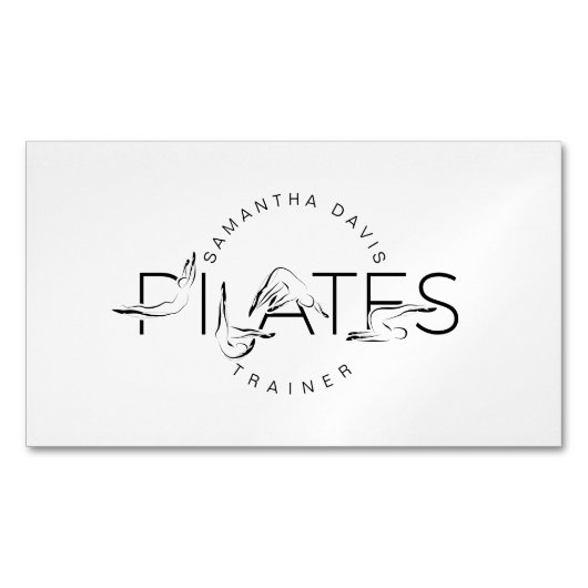 Carte De Visite Magnétique Mot Pilates Instructeur Pilates (devant)