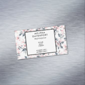 Carte De Visite Magnétique Motif d'aquarelle rose et gris (In Situ)