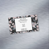 Carte De Visite Magnétique Motif d'aquarelle rose et gris (In Situ)