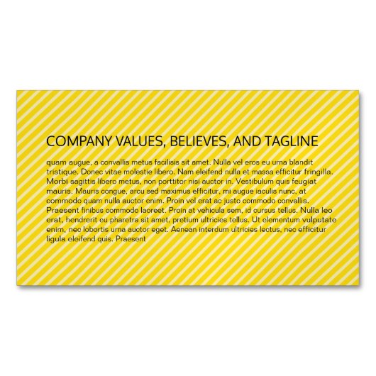 Carte De Visite Magnétique Motif de bandes (Jaune) (devant)