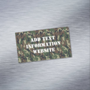 Carte De Visite Magnétique Motif de camouflage vert militaire