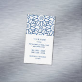 Carte De Visite Magnétique Motif de tournesol bleu classique (In Situ)