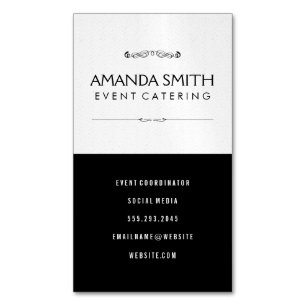 Carte De Visite Magnétique Motif élégant noir subtil Wavy