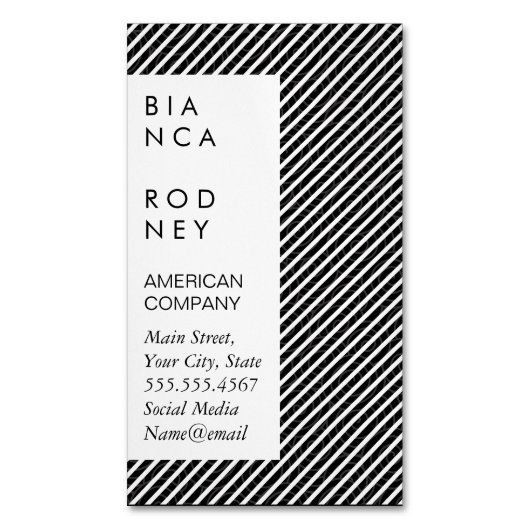 Carte De Visite Magnétique Motif et rayures (devant Vertical)