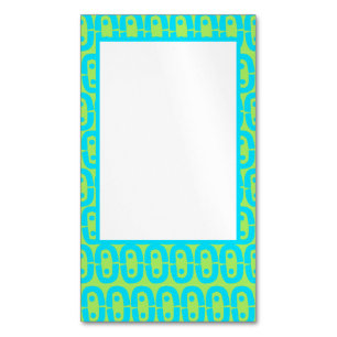 Carte De Visite Magnétique Motif géométrique turquoise et vert lime