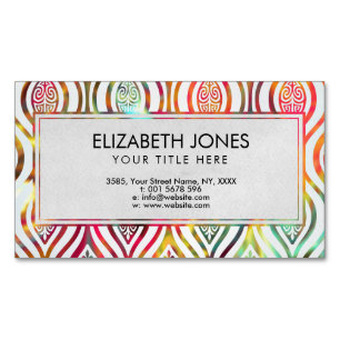 Carte De Visite Magnétique Motif oriental doux d'aquarelle de Golorful