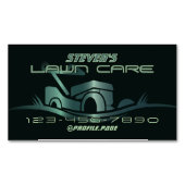 Carte De Visite Magnétique Motondeuse à gazon vert profond moderne (devant)