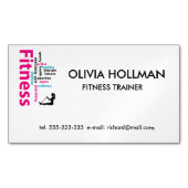 Carte De Visite Magnétique Mots fitness (devant)