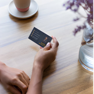 Carte De Visite Magnétique Navy Blue Gold Photo Attorney Business Card