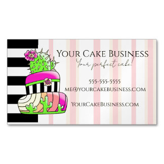 Carte De Visite Magnétique Neon Cactus Business Card