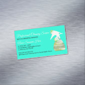 Carte De Visite Magnétique Nettoyage de la fleur de Spray Turquoise vert néon (In Situ)