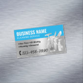Carte De Visite Magnétique Nettoyage de la maison Blue & Silver (In Situ)