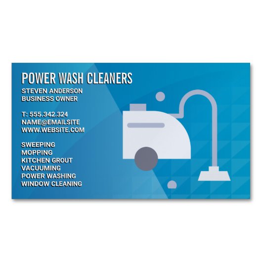 Carte De Visite Magnétique Nettoyage de tapis | Vacuum à vapeur (devant)