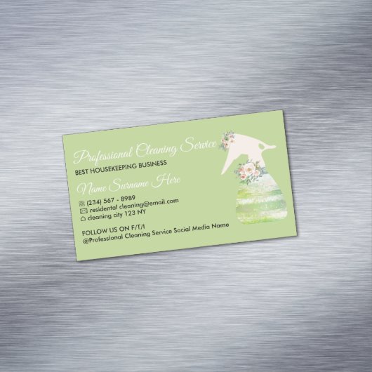 Carte De Visite Magnétique Nettoyage des fleurs au Spray vert (In Situ)