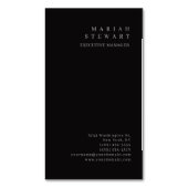 Carte De Visite Magnétique Night Black Minimalist Elegant Modern Plain (devant Vertical)