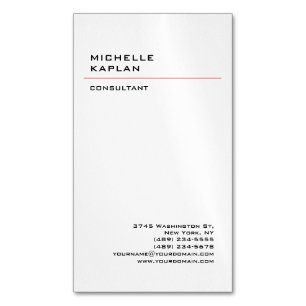 Carte De Visite Magnétique Noir & Blanc Moderne Professionnel Exclusif