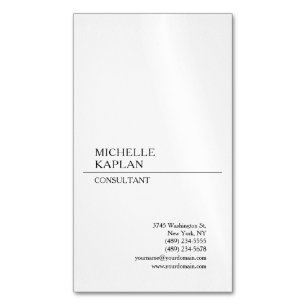 Carte De Visite Magnétique Noir & Blanc Moderne Professionnel Exclusif Simple