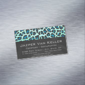 Carte De Visite Magnétique Noir de léopard et copie turquoise (In Situ)