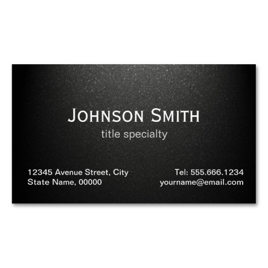 Carte De Visite Magnétique Noir mat professionnel - Simple Design (devant)