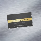 Carte De Visite Magnétique Noir moderne élégant professionnel et or (In Situ)