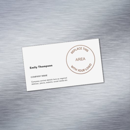 Carte De Visite Magnétique Nom de la société Votre logo blanc (In Situ)